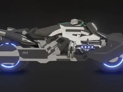 Game Bike modal Low-poly 3D model