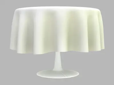 Round Table With Table Cloth Low-poly 3D model