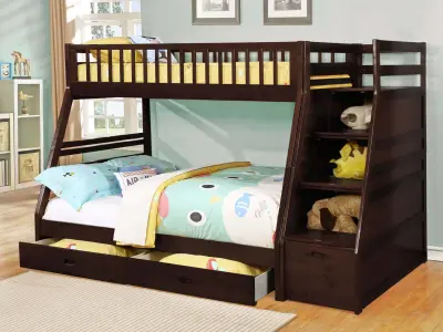 Highly Detailed Modern Comfortable Bunk Bed for Children Low-poly 3D model