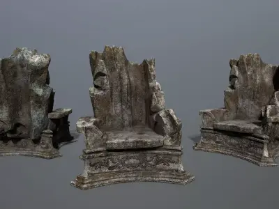 Throne Low-poly 3D model