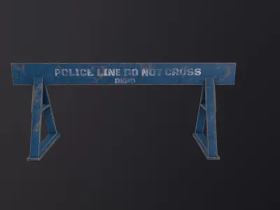  Police Barrier 3D Model Low-poly 3D model