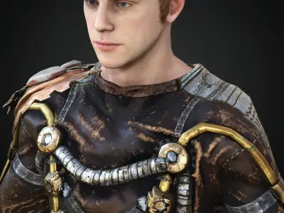  Steampunk rigged character pack 14 Low-poly 3D model