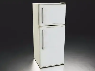 Vintage Double Door Refrigerator 3D Model Low-poly 3D model