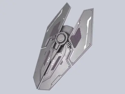 Sci fi shield Low-poly 3D model
