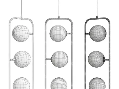Sircle Triple Pendant Light Low-poly 3D model