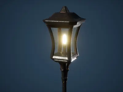 Light Pole Game Ready Low-poly 3D model