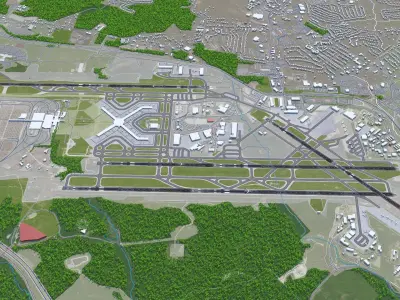 Pittsburgh Airport 12km Low-poly 3D model