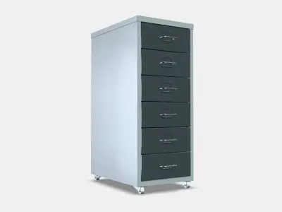 HELMER HELMER Drawer unit with casters Low-poly 3D model