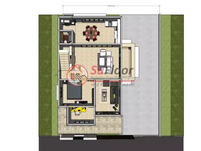 House 7x12m code 575 - Sketchup 3D model 3D model 3D model