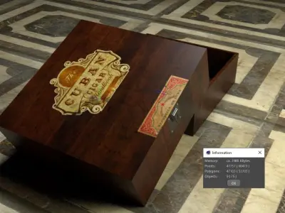 Cuban Cigar Box Low-poly 3D model