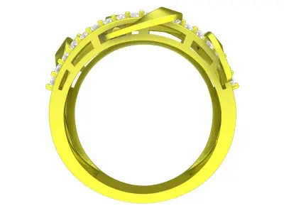 Luxury Geometric Pav Statement Ring for Fine Jewelry Design 5730 3D print model