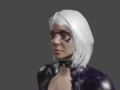 Black Cat Classical Costume - ANIMATED Low-poly 3D model