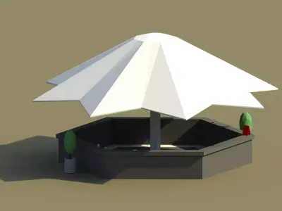 Low Poly Summer Bar 2 Low-poly 3D model