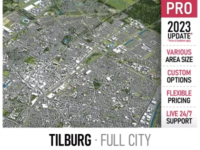 Tilburg  Low-poly 3D model