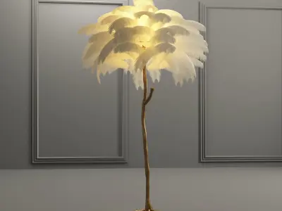 Feather floor lamp 3D model