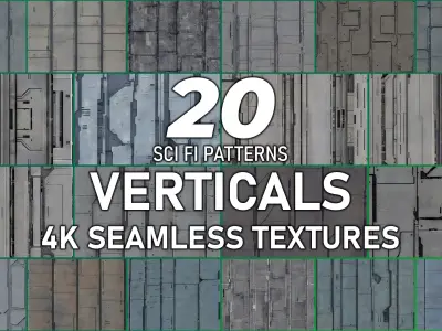 20 Seamless Sci-fi Panels - Verticals Texture
