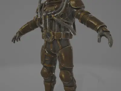 Game-Ready Rigged Deepsea Diver Low-poly 3D model  Low-poly 3D model