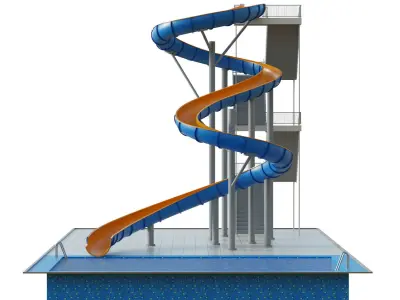 Water Slide 01 Low-poly 3D model