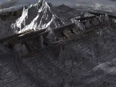 Alpha Draconis planet mountains 3D model