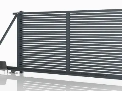 Aluminum Electric Sliding Gate - Model 2 - 6cm - 3D model