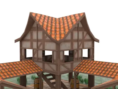 Town Center Low-poly 3D model