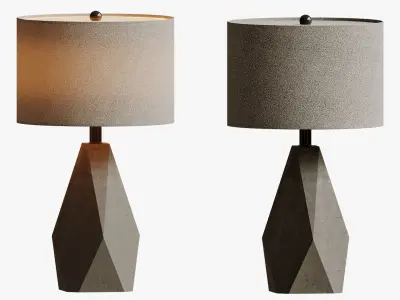 Geometric Gray Faceted Table Lamp 3D model
