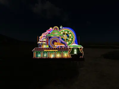 Animated Vesak Thoran 3D Model Buddhist Light Display 3D model