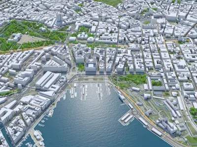 Oslo Downtown Norway Low-poly 3D model