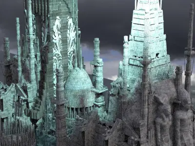 Celtic Gods Engraved City Extended  3D model