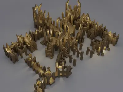 Elven Ruins Tabletop Terrain 28 MM 3D print model