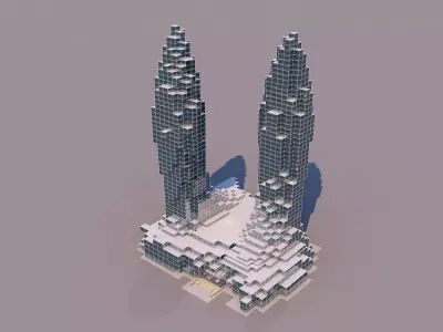 0184 - Skyscraper Architecture 3D Project - 2D Drawings 3D model