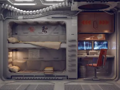 sci fi rooms and textures 3D model