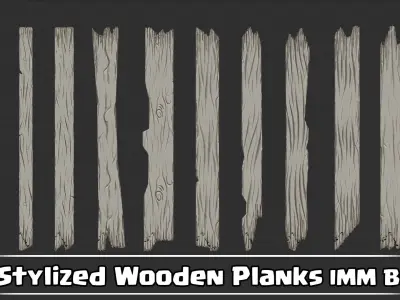 85 Stylized Wooden Planks IMM Brush VOL01 3D model