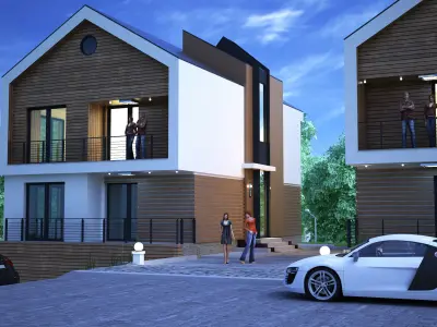 VILLA MODERN 7D ARCHITECTURE Low-poly 3D model