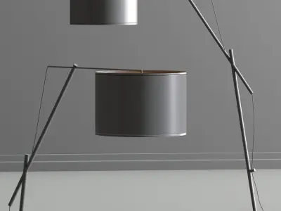 Strick Bolton Micah Rough Matte Black Arc Floor Lamp 3D model