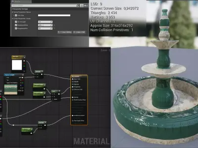 Fountain - 3D Props  Low-poly 3D model