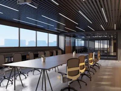 Modern Office - Hipoly 3D Model -blender - fbx - obj 3D model