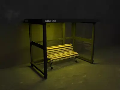 Metro seating Free low-poly 3D model