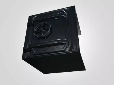 Vault Door 3D Model - Heavy Industrial Security Door Free low-poly 3D model