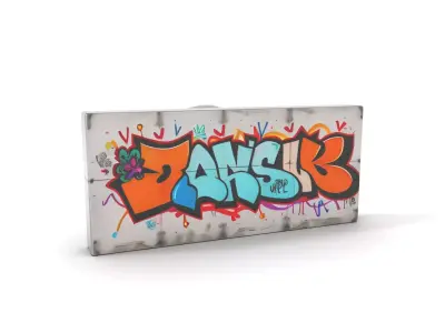 Urban Graffiti Wall model pack Low-poly 3D model