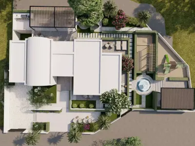 3D Exterior Scene 3D model design garden and landscape 3D  3D model 4