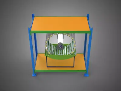 ROTARY HYDROPONIC PLANT FARM CAGE MODULAR FRAME SHELF RACK TRAY 3D model