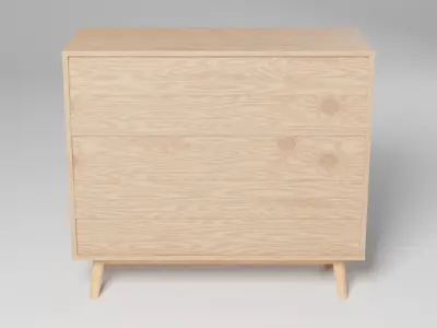 MESAM 3 Drawer Chest Brown 3D model