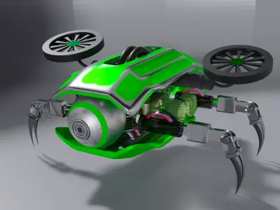 Robot drone Low-poly 3D model