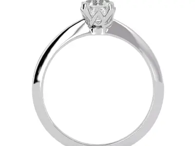  The Architectural Solitaire CushionEmerald Cut Ring 3D print model