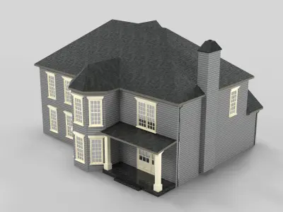 British House Design 12T2  Low-poly 3D model