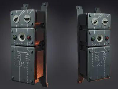 The electrical box - Game ready Low-poly 3D model