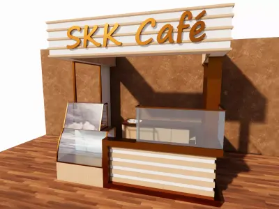 Modern Modular Coffee Kiosk 3D model