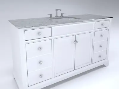 Vanity bathroom with marble top 3D model