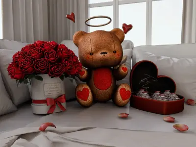 Valentines Nook Blender Scene - DAY 3D model